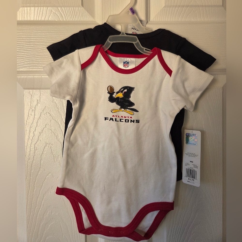 NFL Atlanta Falcons Baby Bodysuits 2pc NWT 100% Cotton Football Fan